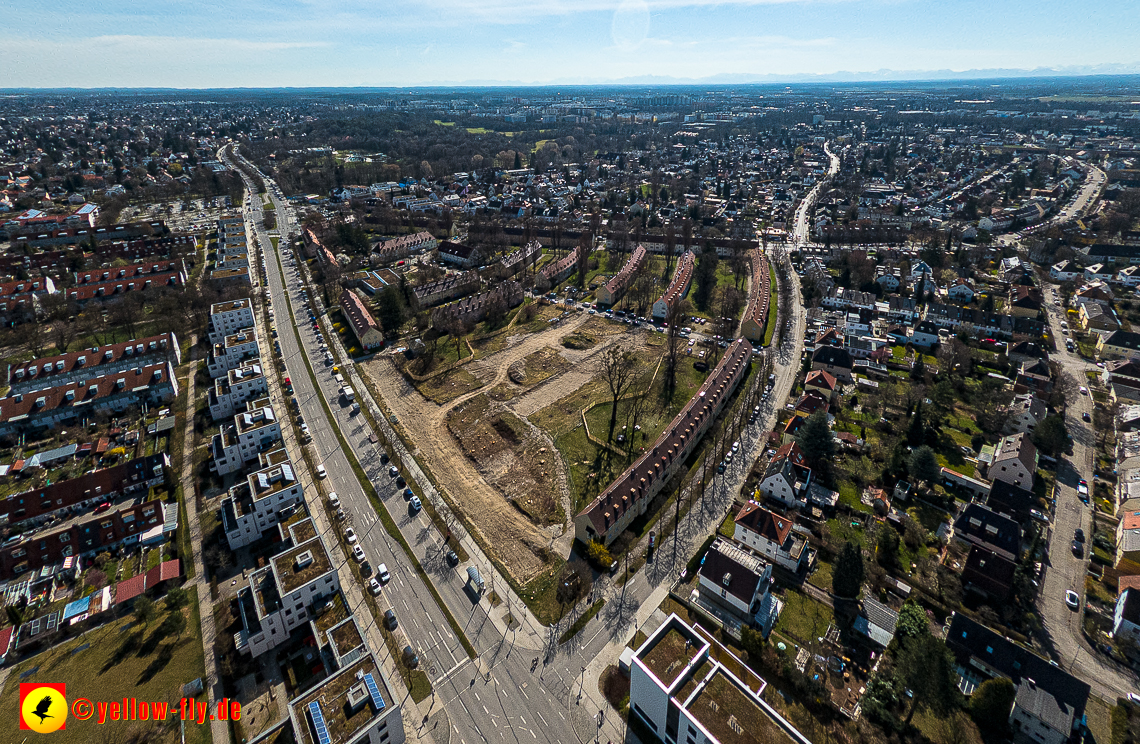 21.03.2023 - Luftbilder von der Baustelle Maikäfersiedlung in Berg am Laim